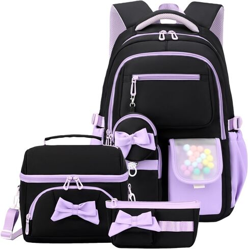 ZHANAO Girls Backpack with Lunch Box 3PCS Kids Backpack Set School Bag for Teen Girls Bookbag for Primary Elementary Middle High School College in Saudi Arabia