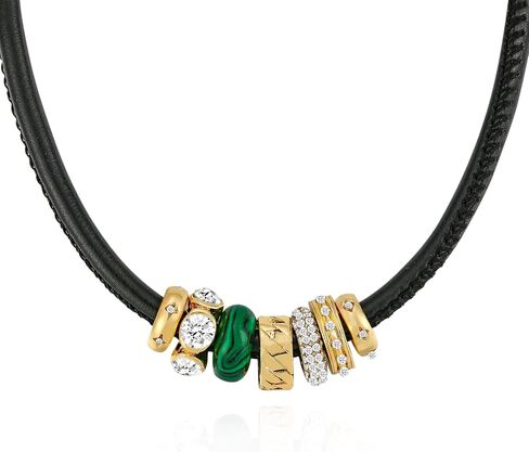 Cord Pendant Necklace for Women, Adjustable Cord Choker with Natural Stone & Charm, Trendy Statement Necklaces Summer Jewelry Gifts in Saudi Arabia