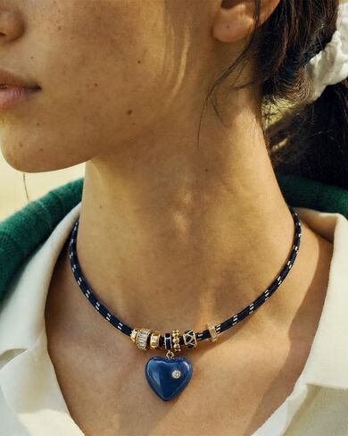Cord Pendant Necklace for Women, Adjustable Cord Choker with Natural Stone & Charm, Trendy Statement Necklaces Summer Jewelry Gifts in Saudi Arabia