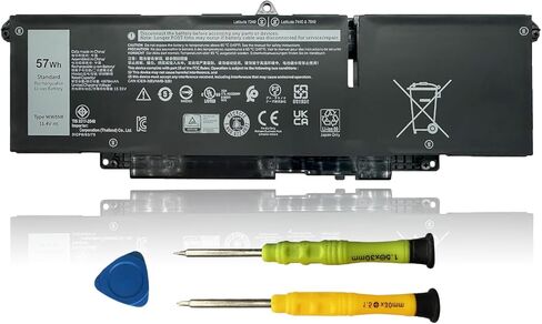 90Wh P0FWH Laptop Battery Replacement for Dell Alienware m16 R2 Inspiron 16 Plus 7640 Inspiron 16 7640 2-in-1 Series POFWH 0M9DG0 HGJCY 11.7V 7692mAh 6-Cell in Kuwait