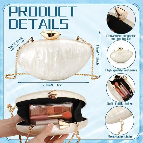 Tondiamo 14 Pcs Seashell Starfish Jewelry Set with Seashell Purse Starfish Pearl Earrings Rings Boho Layer Charm Necklace Summer Beach Bracelet Mermaid Costume Accessories for Women Holiday Vacation in Kuwait