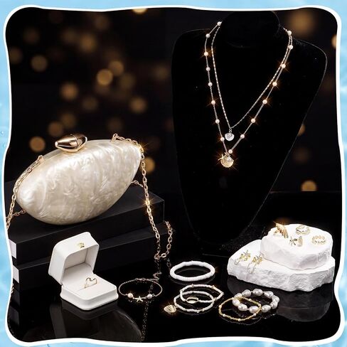 Tondiamo 14 Pcs Seashell Starfish Jewelry Set with Seashell Purse Starfish Pearl Earrings Rings Boho Layer Charm Necklace Summer Beach Bracelet Mermaid Costume Accessories for Women Holiday Vacation in Kuwait