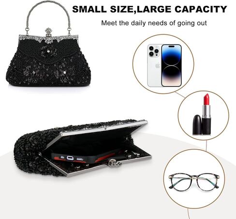 1920s Vintage Beaded Clutch Evening Bags Pearl Flapper Handbag for Women Wedding Party in Saudi Arabia