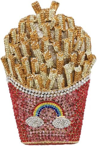 Novelty Small Fries Chip Women Evening Handbags,Party Dinner Crystal Clutch Bag,Bridal Rhinestone Clutch Purse in Saudi Arabia