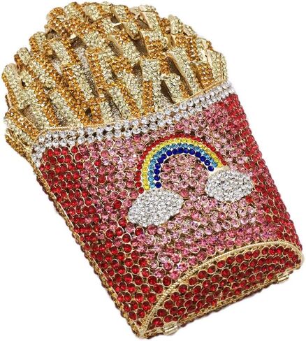 Novelty Small Fries Chip Women Evening Handbags,Party Dinner Crystal Clutch Bag,Bridal Rhinestone Clutch Purse in Saudi Arabia