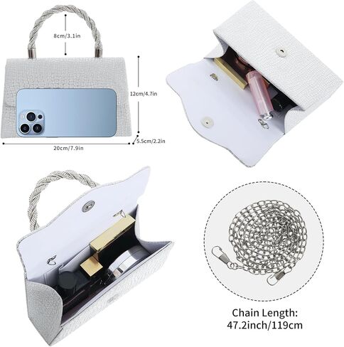 Mother's Day Women's Evening Bag Purse Clutch Bag，Glitter Evening Bag Sparkling Envelope Packet with Detachable Chain，for Women's Formal Evening Wedding Prom Events in Saudi Arabia