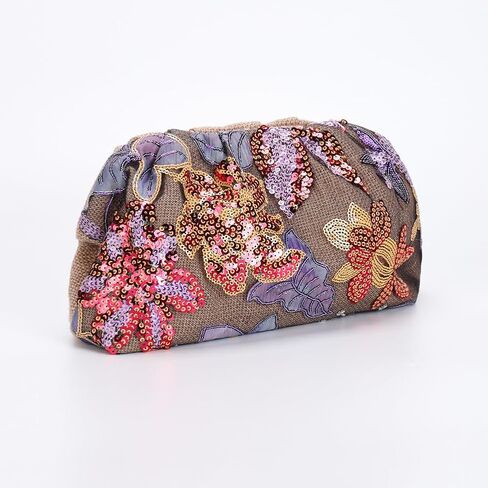 Sequin Beaded Evening Bags Floral Embroidery Sequin Clutch Purse for Party Wedding Prom in Saudi Arabia