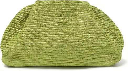 Straw Clutch Purse for Women,Woven Clutch Bags,Pleated Clutch Purse,Fashion Beach bag for Summer Beach Holiday in Kuwait
