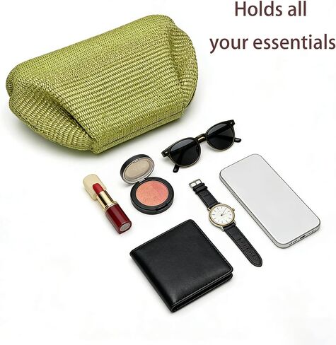 Straw Clutch Purse for Women,Woven Clutch Bags,Pleated Clutch Purse,Fashion Beach bag for Summer Beach Holiday in Kuwait