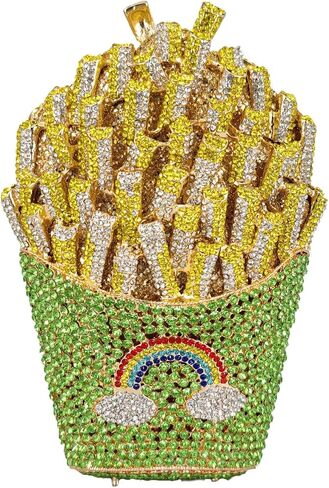 Novelty Small Fries Chip Women Evening Handbags,Party Dinner Crystal Clutch Bag,Bridal Rhinestone Clutch Purse in Saudi Arabia