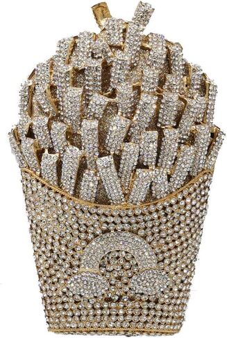 Novelty Small Fries Chip Women Evening Handbags,Party Dinner Crystal Clutch Bag,Bridal Rhinestone Clutch Purse in Saudi Arabia