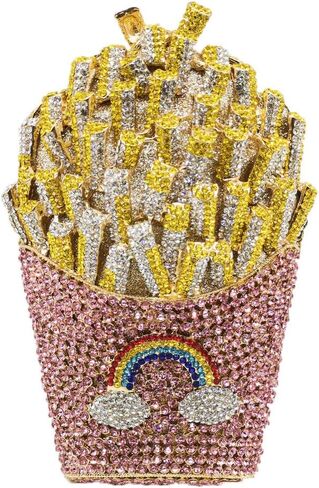 Novelty Small Fries Chip Women Evening Handbags,Party Dinner Crystal Clutch Bag,Bridal Rhinestone Clutch Purse in Saudi Arabia