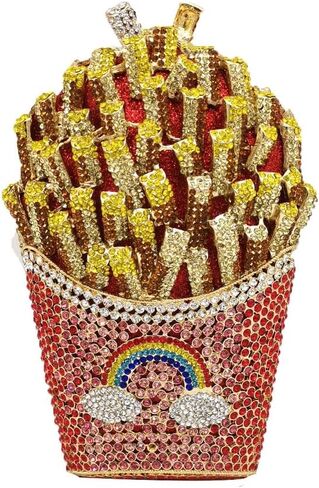 Novelty Small Fries Chip Women Evening Handbags,Party Dinner Crystal Clutch Bag,Bridal Rhinestone Clutch Purse in Saudi Arabia
