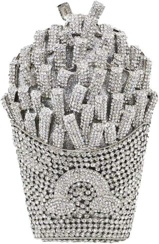 Novelty Small Fries Chip Women Evening Handbags,Party Dinner Crystal Clutch Bag,Bridal Rhinestone Clutch Purse in Saudi Arabia