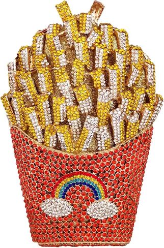 Novelty Small Fries Chip Women Evening Handbags,Party Dinner Crystal Clutch Bag,Bridal Rhinestone Clutch Purse in Saudi Arabia