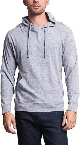 G-Style USA Men's Cross-Dyed Heather Jersey Lightweight Pullover Hoodie Sweatshirt in Saudi Arabia