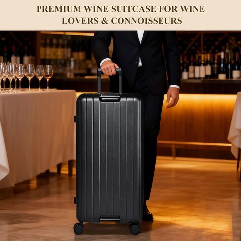 12-Bottle Wine Suitcase for airplanes Travel, TSA-Approved Checked Luggage, PC Hard Shell with Shockproof Foam, Maximum Protection for Airline Transport of Wine Bottles (12 bottles) in Kuwait