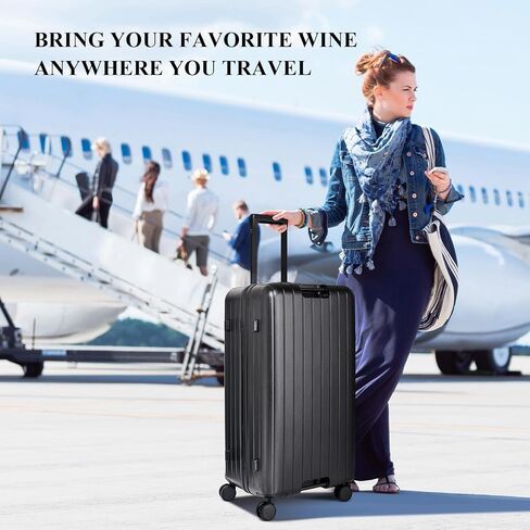 12-Bottle Wine Suitcase for airplanes Travel, TSA-Approved Checked Luggage, PC Hard Shell with Shockproof Foam, Maximum Protection for Airline Transport of Wine Bottles (12 bottles) in Kuwait
