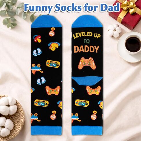 First Fathers Day Gift for New Dad Socks First Time Dad Daddy Gifts for Men 1st Time Dad to Be Funny Expecting Soon to Be Dad Pregnancy Announcement Socks Birthday Christmas Stocking Stuffers in Kuwait