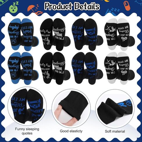 Capoda 8 Sets Gifts for Father's Day for Men Funny I'm Not Sleeping Socks with Packaging for Birthday Dad Husband Stocking Stuffer in Kuwait