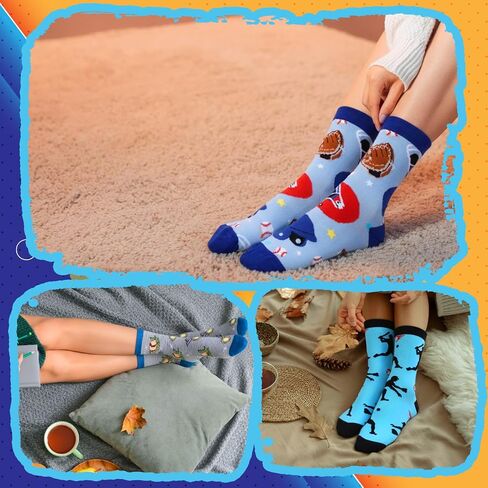 Foaincore 6 Pair Baseball Cupcake Socks Gift, Funny Baseball Socks Bulk for Men Women Team Player Lovers Father DIY Birthday in Kuwait