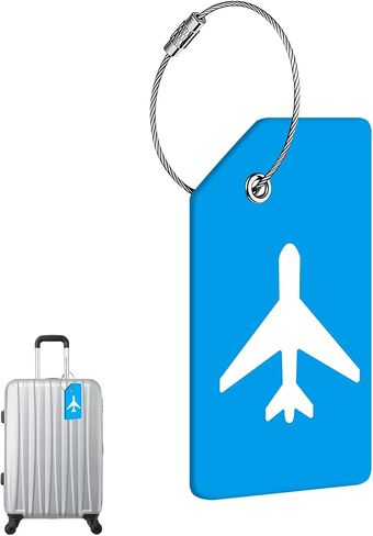 Silicone Luggage Tag with Cable Loop Flexible Travel ID for Suitcases Bags Hidden Reusable Set for Traveler 1 Pcs(Blue) in Kuwait