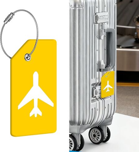 Silicone Luggage Tag with Cable Loop Flexible Travel ID for Suitcases Bags Hidden Reusable Set for Traveler 1 Pcs(Blue) in Kuwait