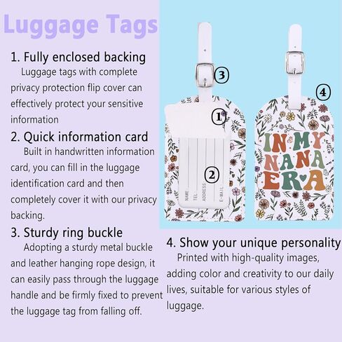 ENSIANTH in My Nana Era Luggage Tags Grandma ID Identifier Tag Nana-Best Grandma -Nani Yaya Nonna Gift Grandmother to Be Gift (Nana tag) in Kuwait