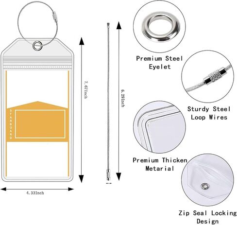 6 Pack Cruise Luggage Tags Holder for NCL, Princess, Carnival, Royal Caribbean and Celebrity Cruise Necessities，Clear Waterproof Cruise Essentials in Kuwait