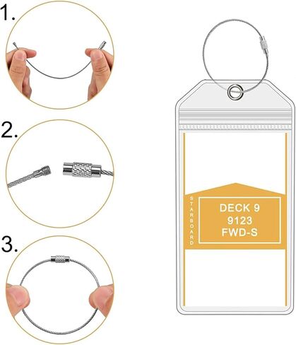 6 Pack Cruise Luggage Tags Holder for NCL, Princess, Carnival, Royal Caribbean and Celebrity Cruise Necessities，Clear Waterproof Cruise Essentials in Kuwait