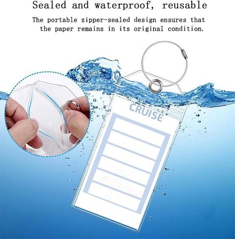 6 Pack Cruise Luggage Tags Holder for NCL, Princess, Carnival, Royal Caribbean and Celebrity Cruise Necessities，Clear Waterproof Cruise Essentials in Kuwait