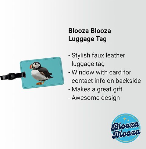 Puffin Seabird Bird Travel Faux Leather Luggage Tag in Kuwait
