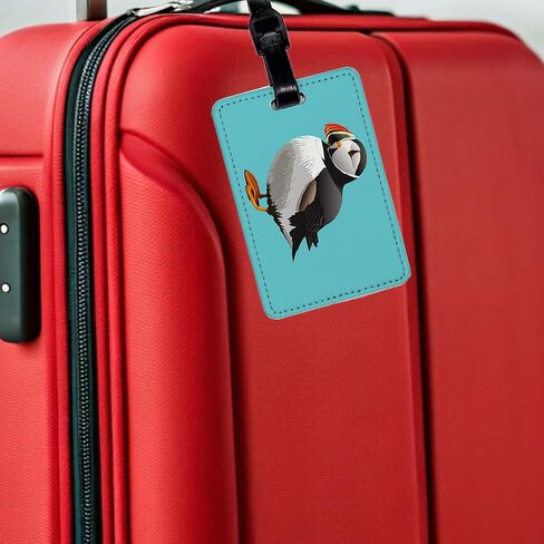 Puffin Seabird Bird Travel Faux Leather Luggage Tag in Kuwait