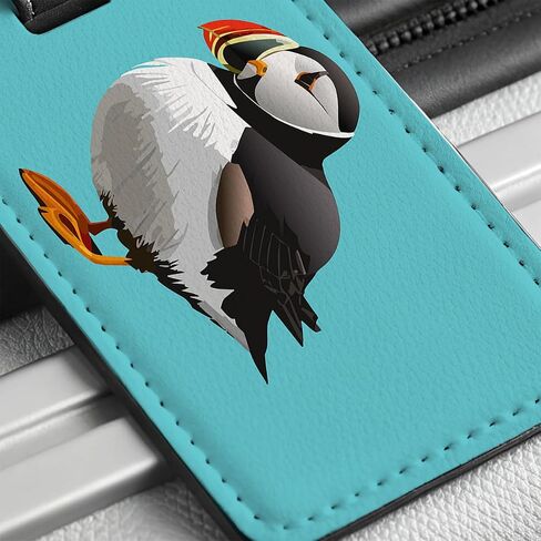 Puffin Seabird Bird Travel Faux Leather Luggage Tag in Kuwait