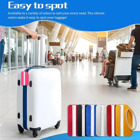 Aluminum Luggage Tags for Suitcases, 6 Pcs Privacy Protection Bag Tags for Travel Luggage Baggage Identifier, Durable Luggages Name Tag, Travel Essential Accessories (6 Color) in Saudi Arabia