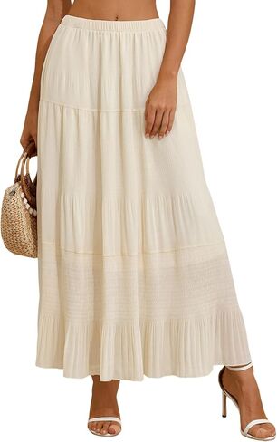 Arolina Chiffon Maxi Skirts for Women Tiered A-Line Long Skirt Flowy Casual Summer Beach Vacation Trendy 2026 in Saudi Arabia