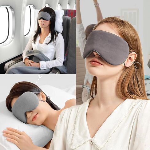 Sleep Eye Mask for Sleeper Men Women,Pressure Free Light Block Out Eye Maskwith Easy Adjustable Strap for Lunch Break,Airplane, Sleep(Black) in Saudi Arabia