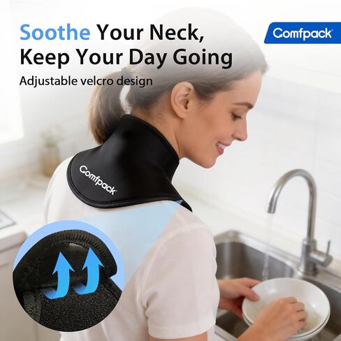Comfpack Neck Ice Pack Wrap, Soft Gel Ice Packs for Neck Shoulder Reusable, Hot & Cold Compress Cold Pack for Surgery, Injuries, Swelling, Stiffness, Muscle Tension, Office Pressure in Saudi Arabia