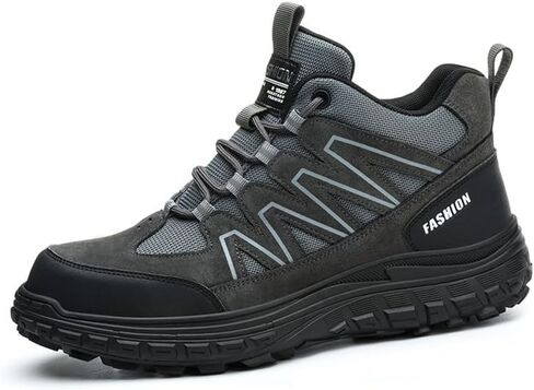 Work Boots for Men,Non Slip Safety Work Shoes,Unbreakable Steel Toe Shoes,Breathable High Top Steel Toe Boots. in Saudi Arabia