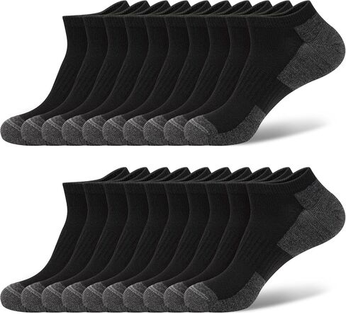 Men's Ankle Socks 20-Pack, Breathable Athletic Socks for Everyday Wear, Durable & Soft Bulk Socks for Men Size 10-13 in Saudi Arabia
