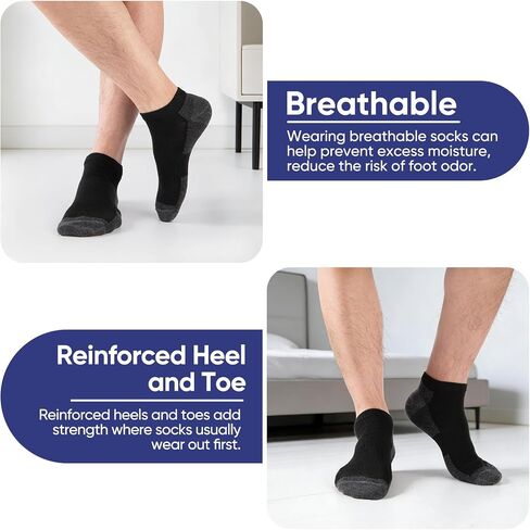 Men's Ankle Socks 20-Pack, Breathable Athletic Socks for Everyday Wear, Durable & Soft Bulk Socks for Men Size 10-13 in Saudi Arabia