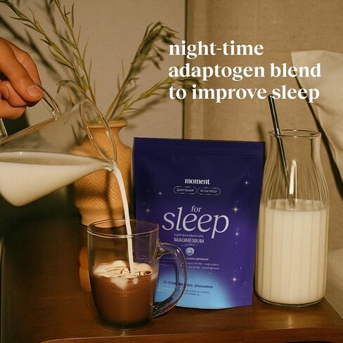 Moment Sleep Powder (Shark Tank) | Hot Chocolate | Melatonin Alternative | 0 Sugar | Low Calorie | Mushroom Drink | Adaptogens, Reishi, GABA, Magnesium, Chamomile | Keto | Dairy Free | 15 Servings in Saudi Arabia