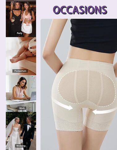 Butt Lifter Shorts for Women, Seamless Shapewear Body Shaper, No Roll Waist, Smoothing Under Dresses, No Show Lines in Saudi Arabia