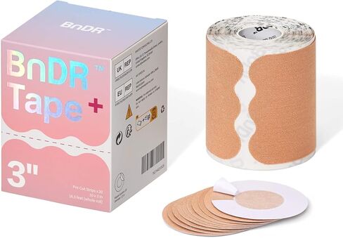 Pro Pre-Cut Synthetic Chest Binding Tape with Nipple Covers for FTM Transgender, Extra Wide, 3in, 20 Strips (Beige) in Saudi Arabia