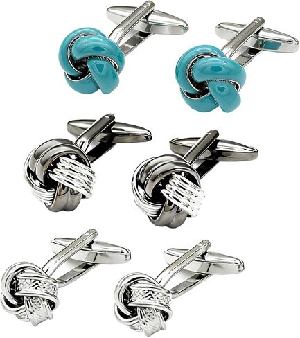 Mens Cufflinks -Plating Silver Floral Modern Cuff Links for Wedding & Formal Business 3 pack Cufflinks for Men Set in Saudi Arabia