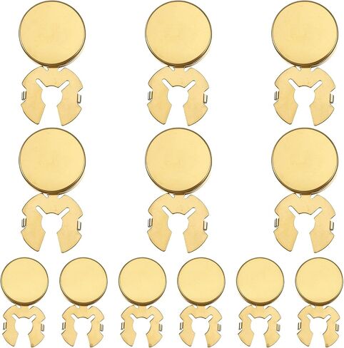 12 PCS Button Covers for Women Blouses, 2 Sizes Brass Round Cuff Button Cover Gold Buttons Covers Blank Cuff Links for Men's and Women's Business or Formal Shirts in Kuwait