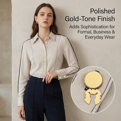 12 PCS Button Covers for Women Blouses, 2 Sizes Brass Round Cuff Button Cover Gold Buttons Covers Blank Cuff Links for Men's and Women's Business or Formal Shirts in Kuwait