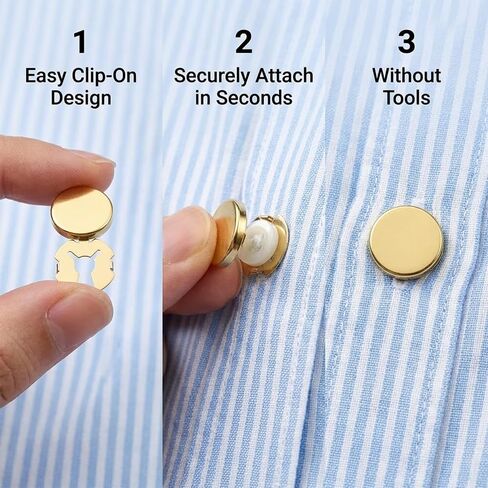 12 PCS Button Covers for Women Blouses, 2 Sizes Brass Round Cuff Button Cover Gold Buttons Covers Blank Cuff Links for Men's and Women's Business or Formal Shirts in Kuwait
