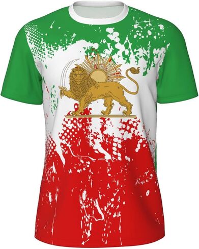 Emblem of Iran Lion and Sun 1979-1980 (5) T-Shirt Sports Jerseys Patriotic for Running Soccer Fitness in Saudi Arabia