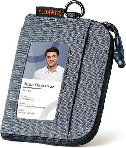 Coin Purse for Men, RFID Blocking 500D Nylon Small Wallet with Key Clip, Slim Front Pocket Card Holder, Zipper Coin Pouch & ID Window Organizer for Cards, Cash in Saudi Arabia